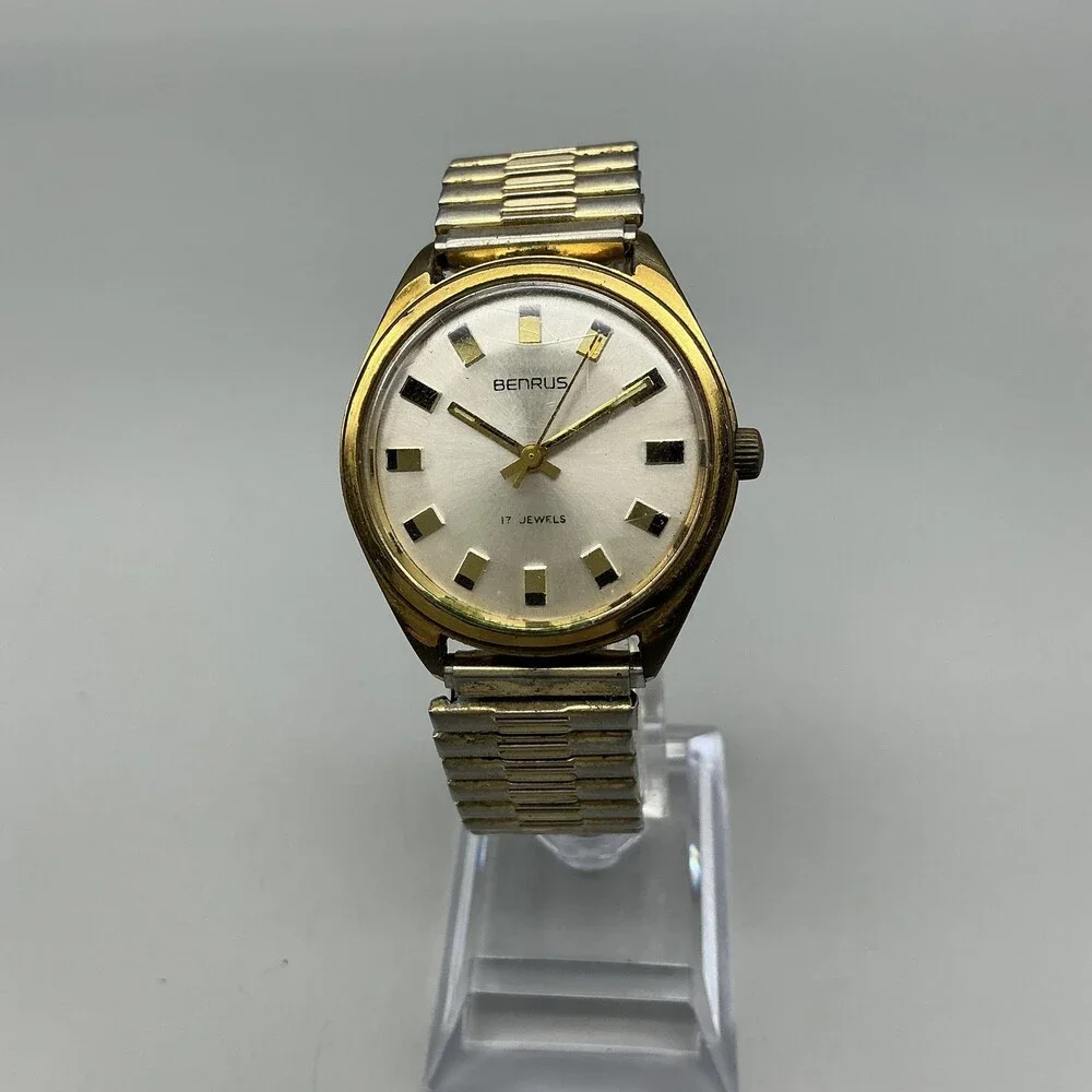 Vintage Benrus Mens Watch 35mm 1940's Manual Wind NON Wokring For Parts